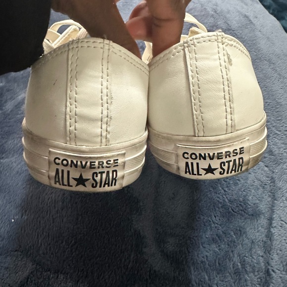 Converse White Leather Sneakers•NWOT - Picture 5 of 9